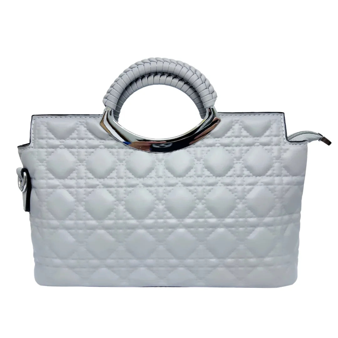 Grey Top Handle Bag with strap