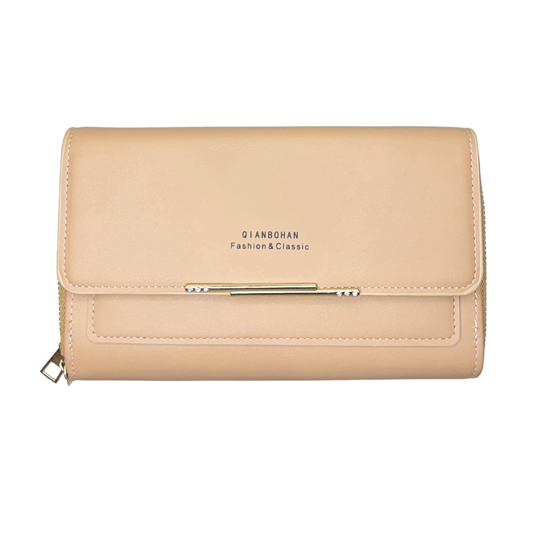 Beige Wallet with Strap