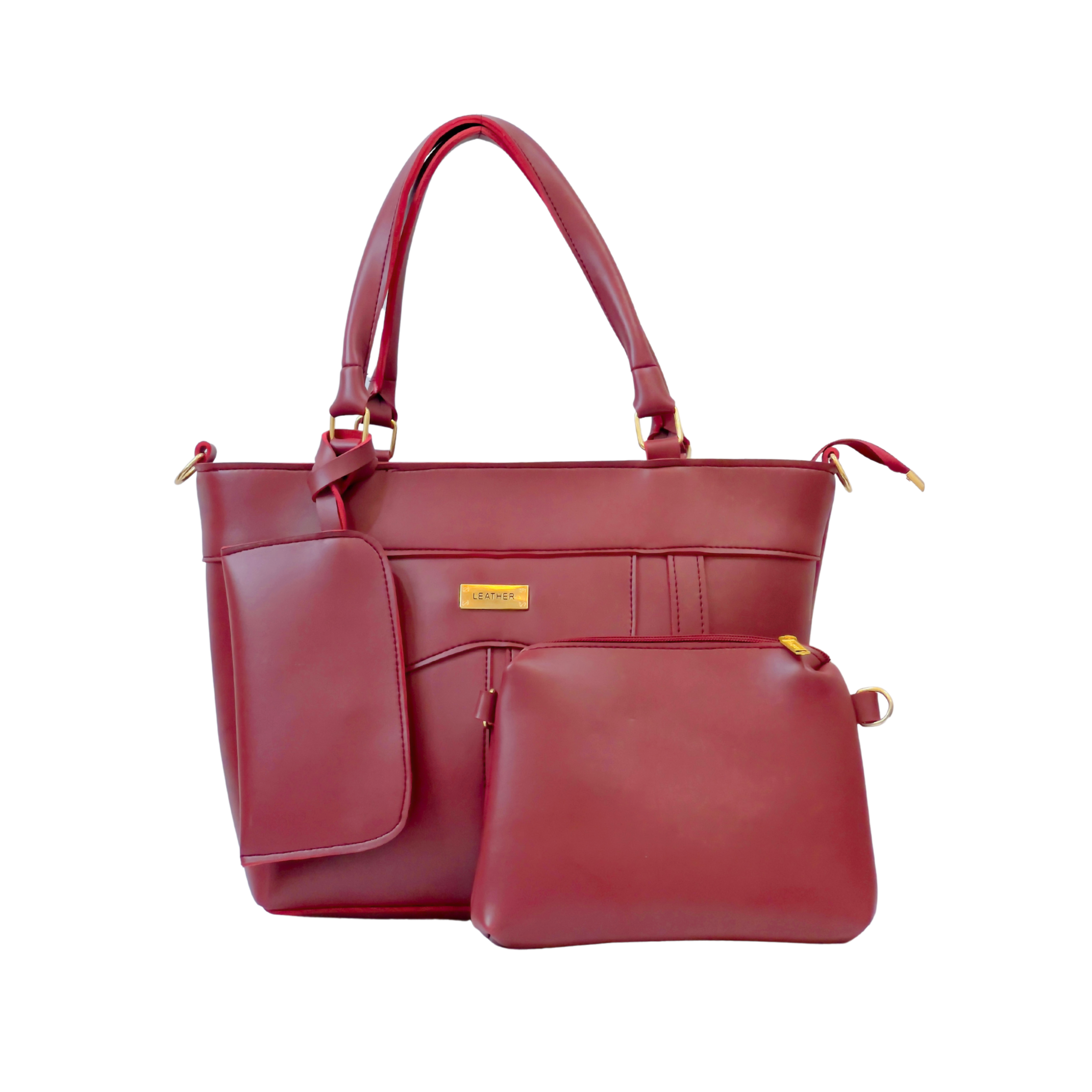 Red Tote Bag with Pouch