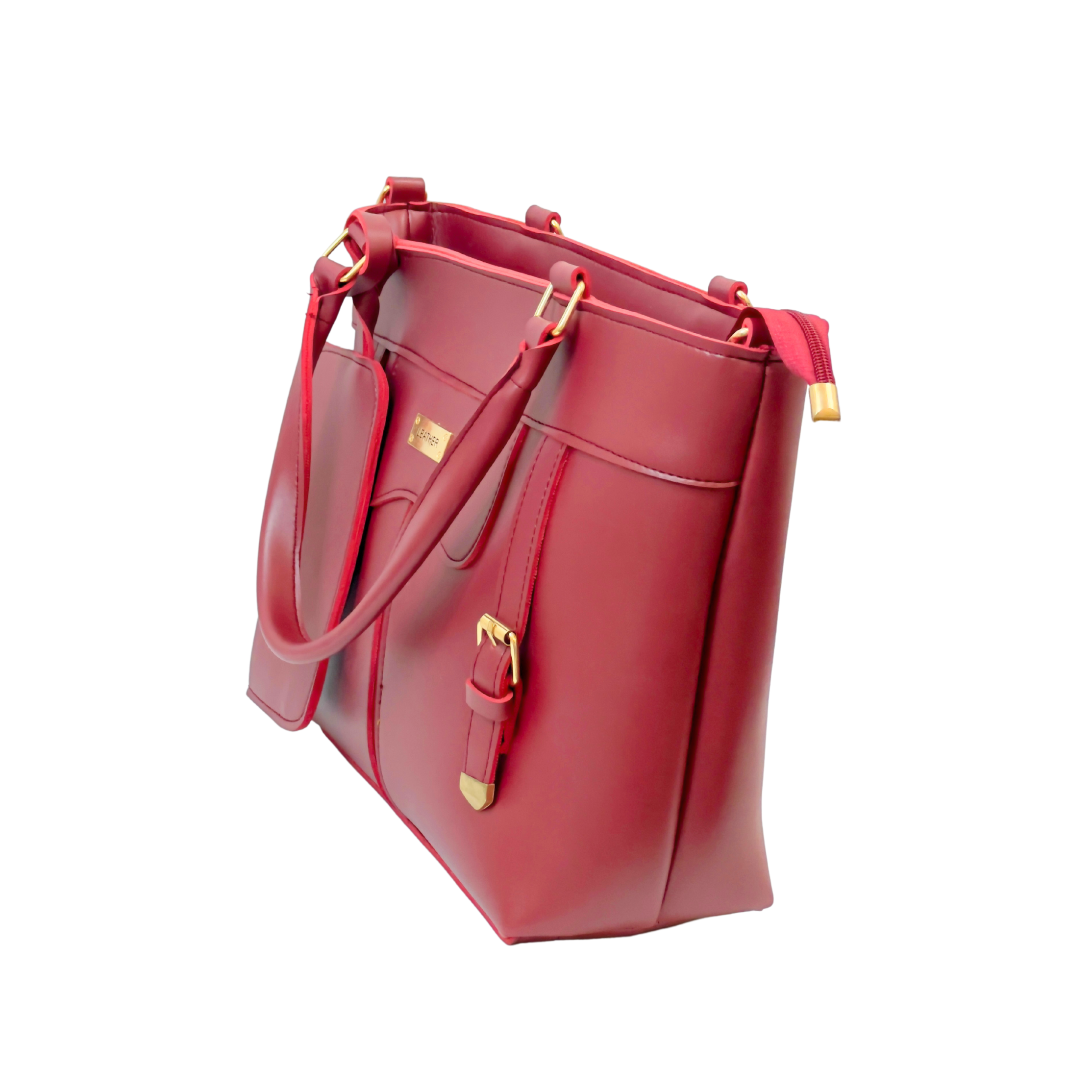 Red Tote Bag with Pouch