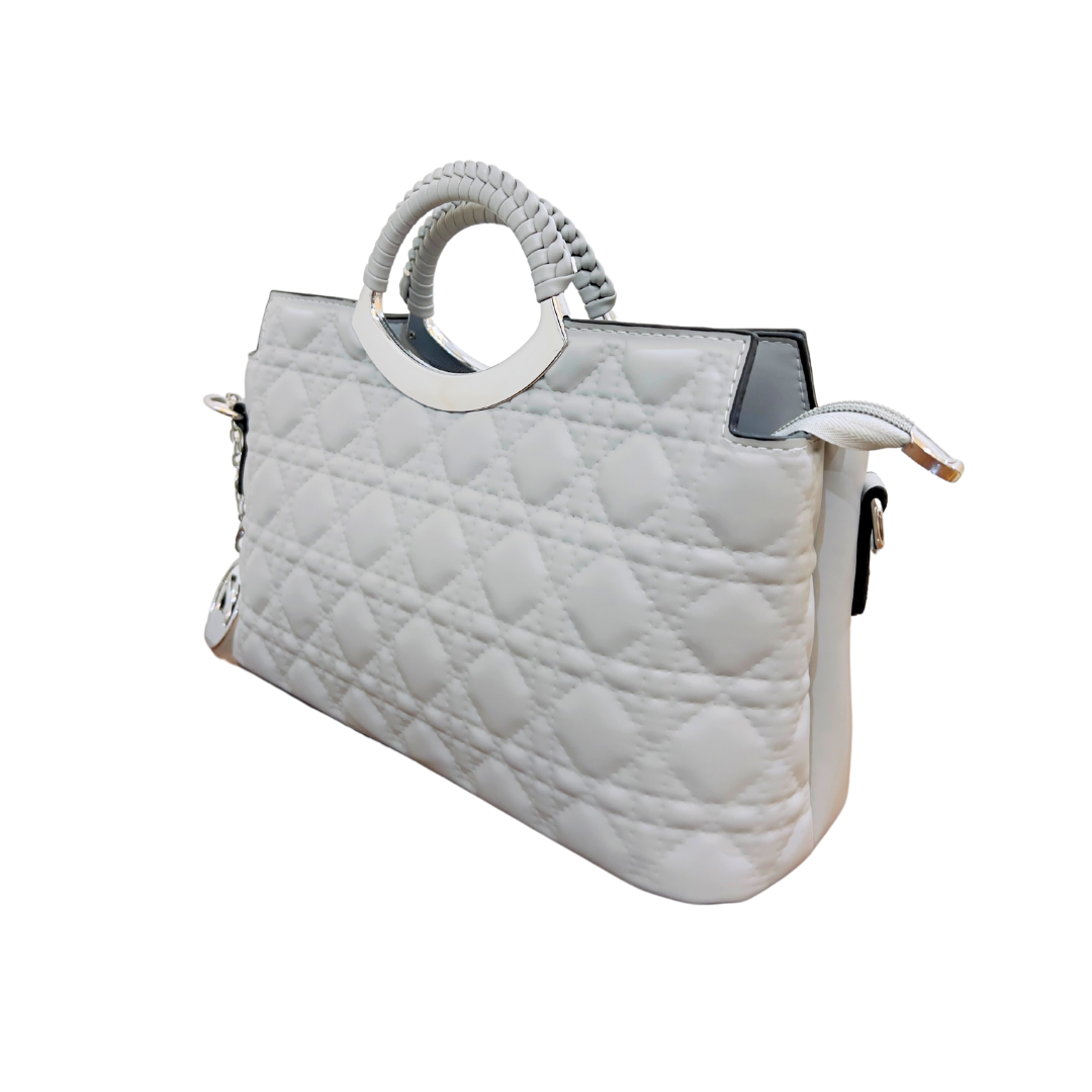 Grey Top Handle Bag with strap