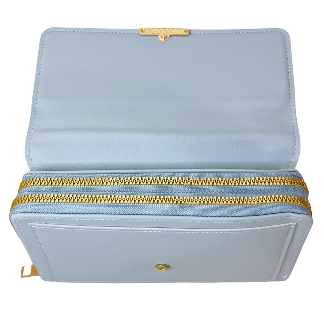 Light Blue Wallet with Strap