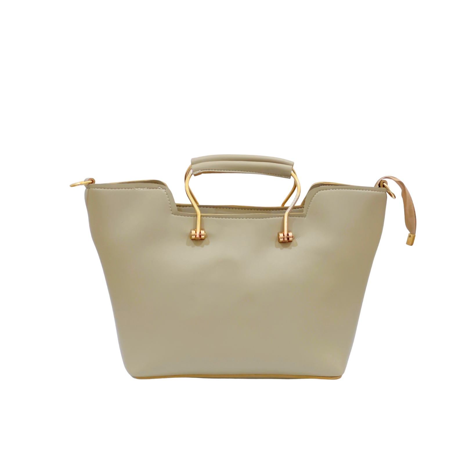Beige Tote Bag with Removable Shoulder Strap