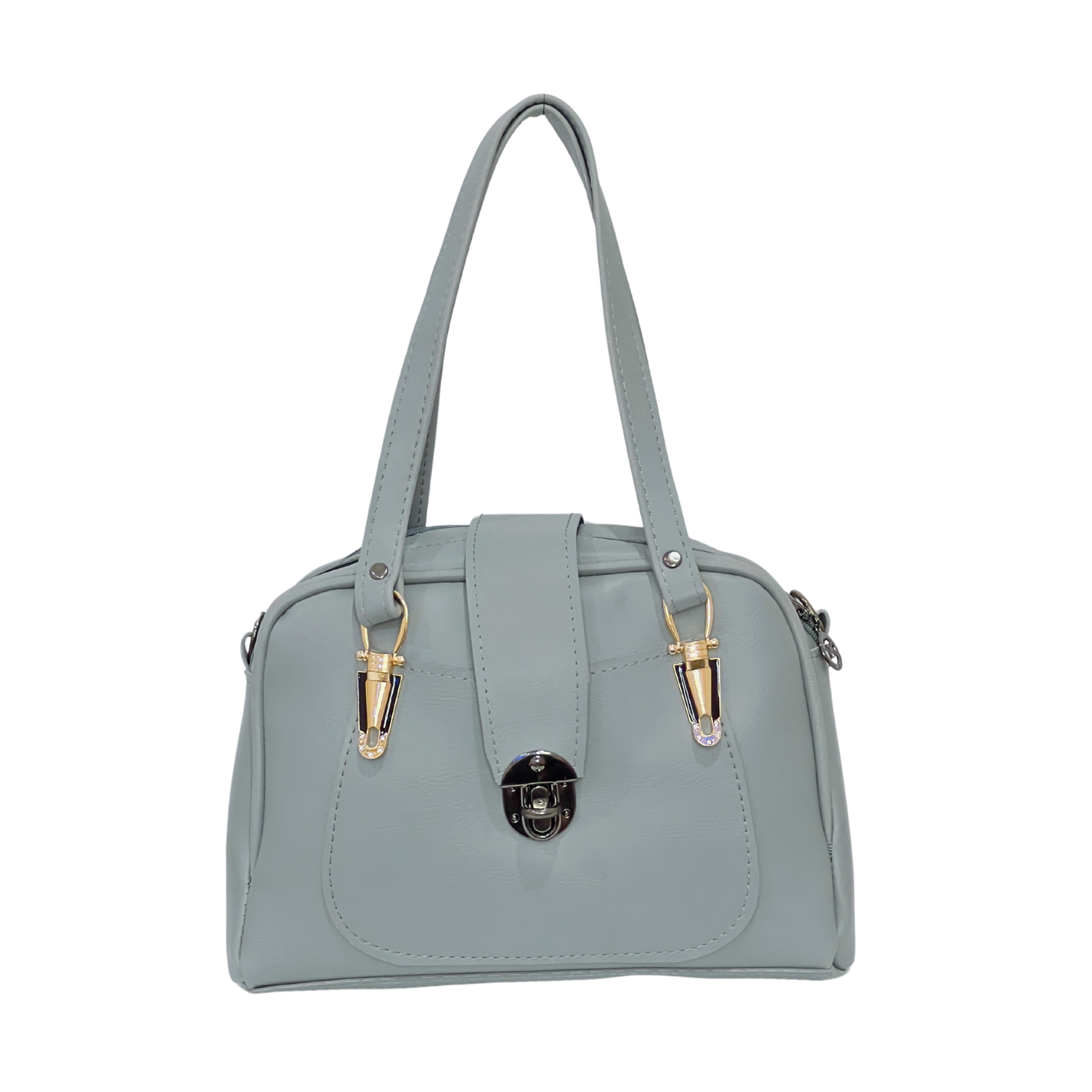 Stylish Grey Leather Handbag