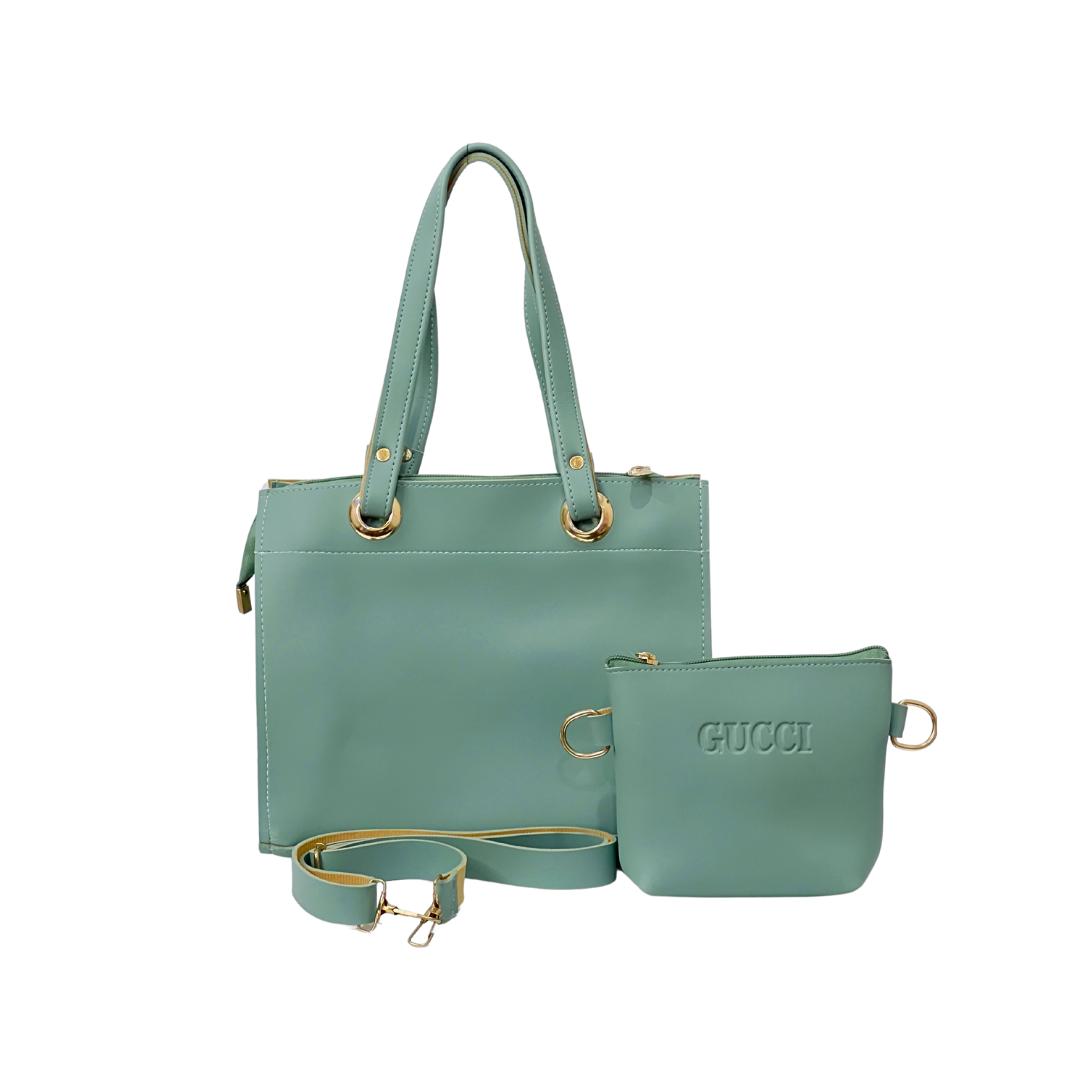 3-Piece Sea Green Tote Bag Set